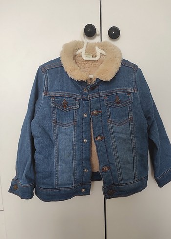 Kürklü Mavi Denim Ceket