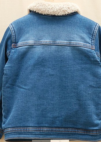 18-24 Ay Beden Kürklü Mavi Denim Ceket