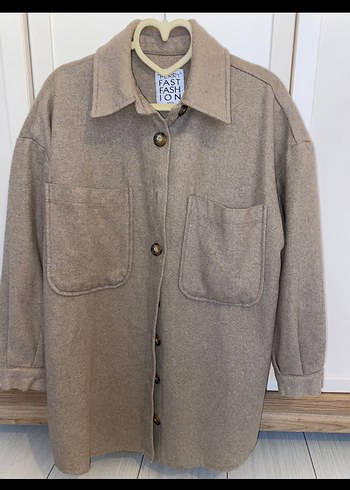 Bej Düğmeli Midi Hamile Kaban - Görsel 2