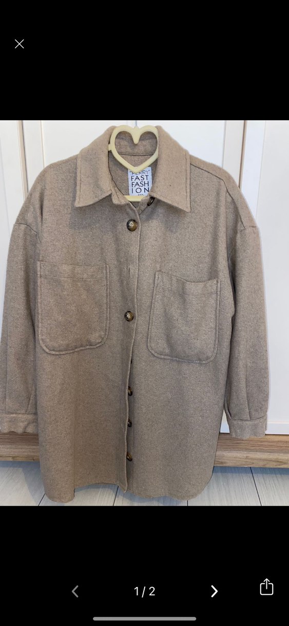 Bej Düğmeli Midi Hamile Kaban - Görsel 2