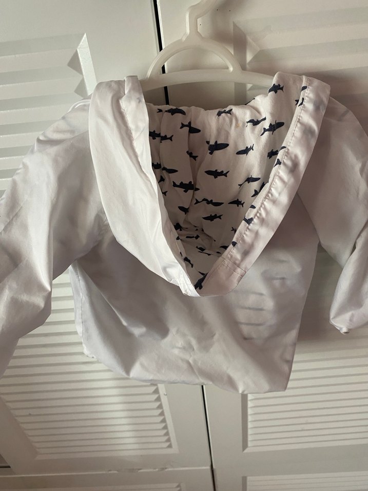 Erkek Çocuk Beyaz Fermuarlı Yağmurluk - Görsel 2