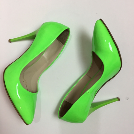 Neon Yeşil Çok Şık Stiletto