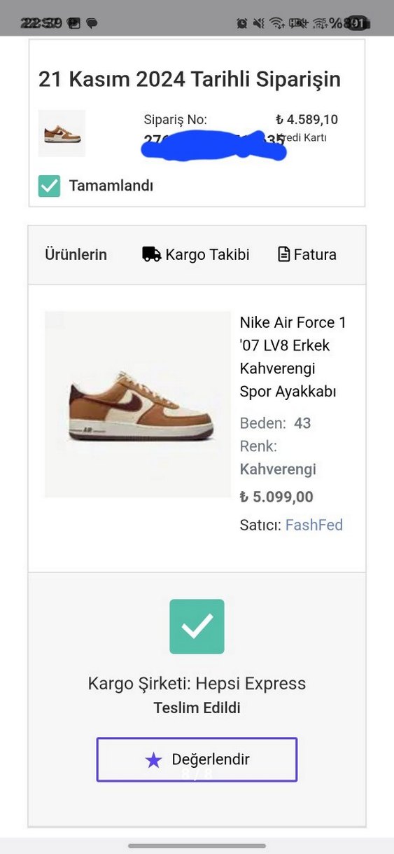 Orijinal Nike Air Force Spor Sneaker Ayakkabı — görsel 18/18