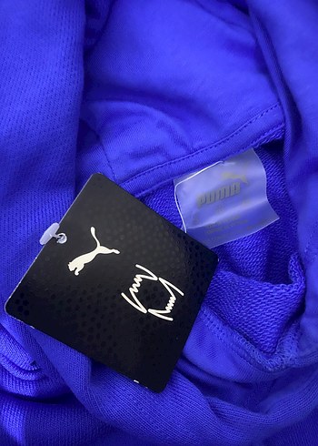 Mavi Kapüşonlu Puma Kadın Sweatshirt - Görsel 7