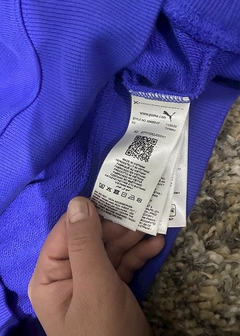 Mavi Kapüşonlu Puma Kadın Sweatshirt - Görsel 3