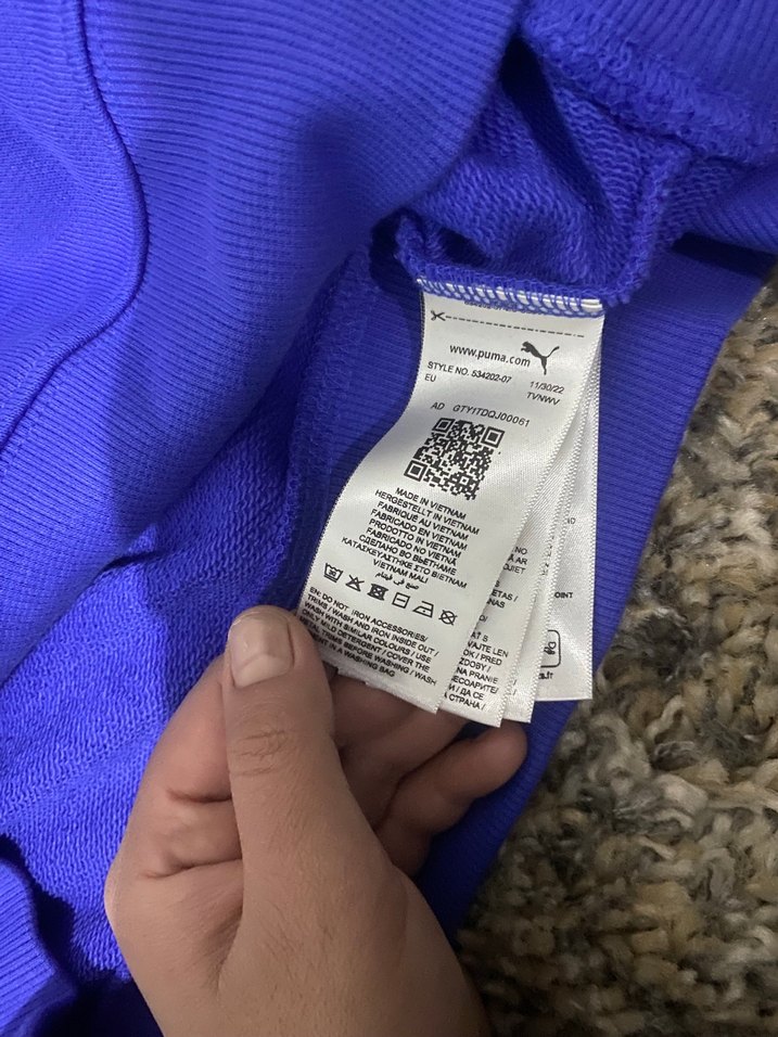 Mavi Kapüşonlu Puma Kadın Sweatshirt - Görsel 3