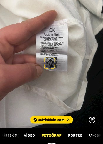 Calvin Klein Keten Beyaz Gömlek - Görsel 4