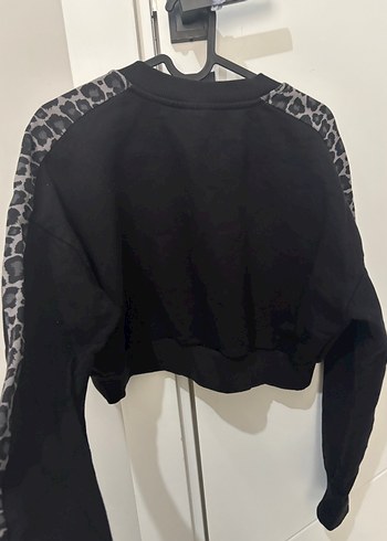 Puma özel seri Leopar Desenli Siyah Fermuarlı Sweatshirt - Görsel 5