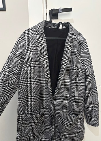 H&M Düğmeli Ekose Kadın Midi blazer - Görsel 2