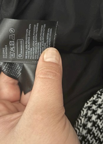 H&M Düğmeli Ekose Kadın Midi blazer - Görsel 5