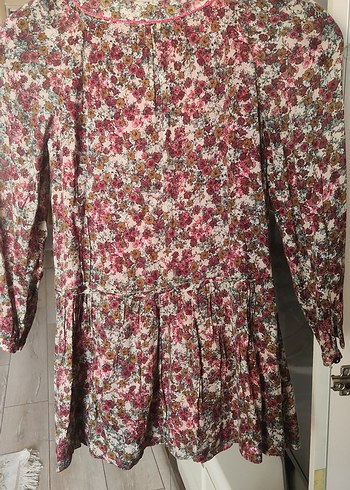 Zara Uzun Kollu Bohem Çiçekli Kız Elbisesi