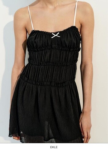 xs Beden Zara Coquette Fiyonklu Dokulu Elbise