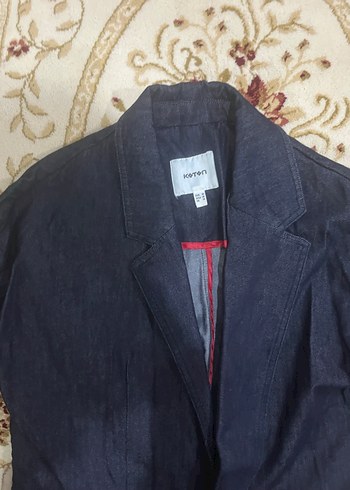 Koton Lacivert Kadın Denim Blazer Ceket