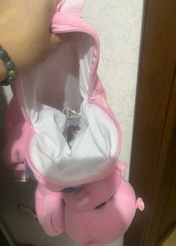 Beden Pembe Peluş Su Aygırı Oyuncak Sırt Çantası