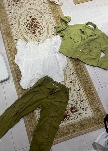 KIZ ÇOCUK Keten Rahat Kesim Pantolon BLUZ VE CEKET MONT HIRKA