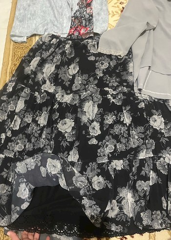 Zara Gri Keten etek Bluzu, Uzun Kollu, ceket