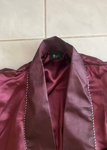 Bordo Kadın Uzun Kollu Erkek sabahlık pijama sıfır ürün - Görsel 3