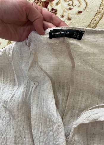 BARRELS AND OİL M S UYUMLU Bohem Uzun Keten Tulum V Yakalı - Görsel 2