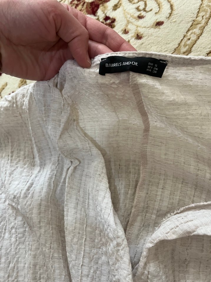 BARRELS AND OİL M S UYUMLU Bohem Uzun Keten Tulum V Yakalı - Görsel 2