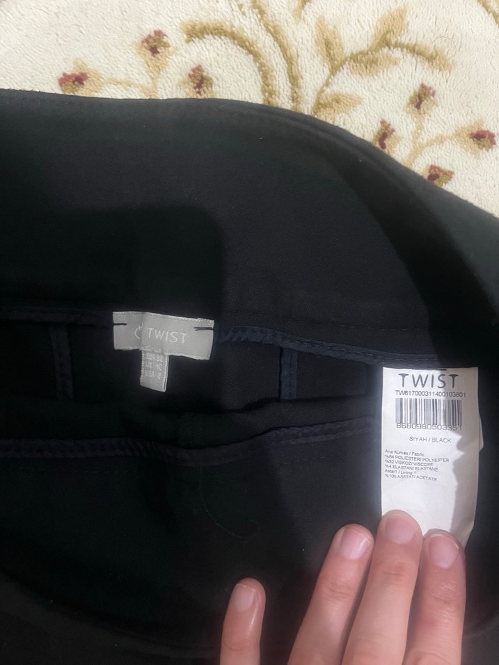 Siyah Midi Rahat Kesim Kadın Kumaş Pantolon - Görsel 2