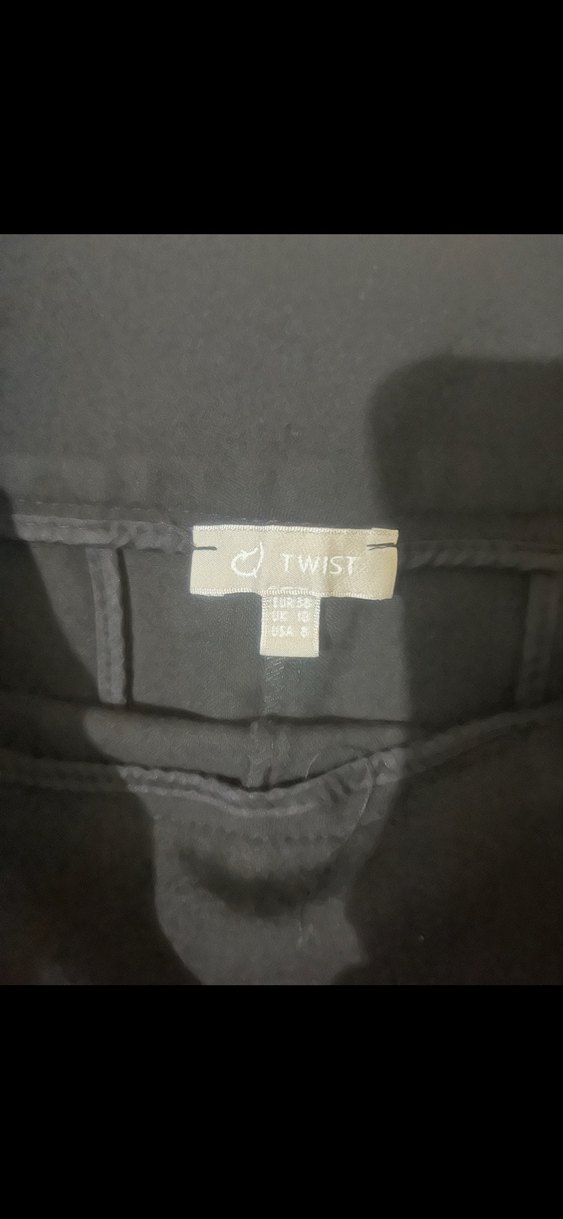 Siyah Midi Rahat Kesim Kadın Kumaş Pantolon - Görsel 4