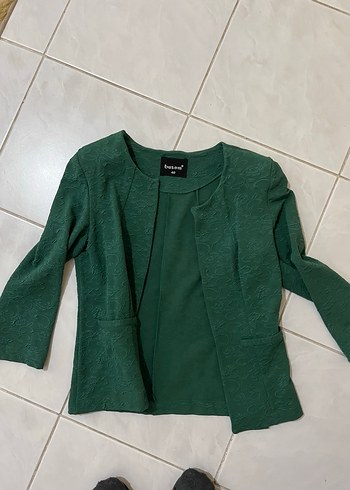 BUSEM CANLI Yeşil Kadın Midi Blazer Ceket - Görsel 3