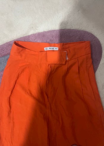 Zara Turuncu Kadın Midi Kumaş Pantolon
