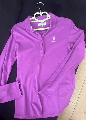 U.S Polo Assn. POLO Kızlar İçin Mor Uzun Kollu Polo Tişört