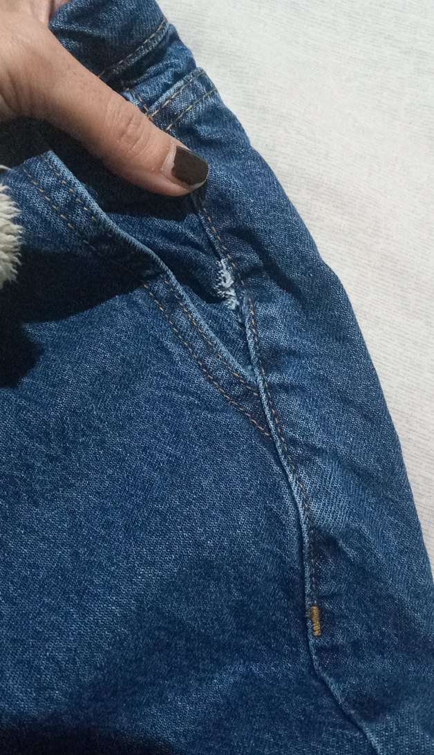 Düğmeli Loose Fit Mini Mavi Kot Şort - Görsel 4