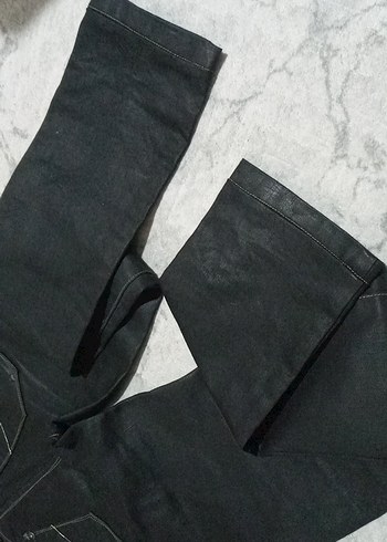 deri görünümlü jean Pantolon - Görsel 7