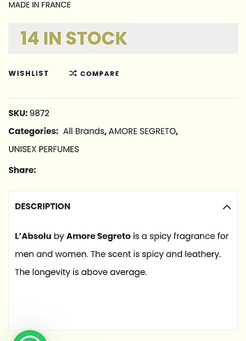  Beden Amore Segretto L'absolu