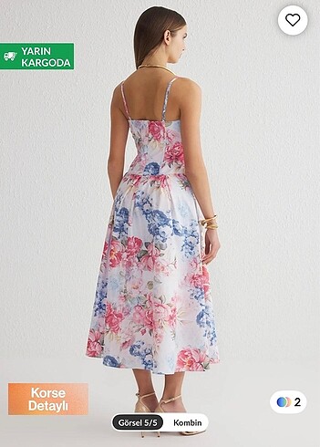 Zara Midi Çiçekli Elbise