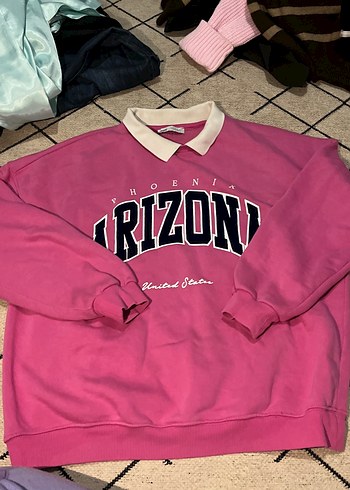 Paulmark Canli Pembe Arizona Polo Sweatshirt