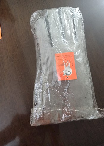 Gri Süet kumaş Eldiveni Velcro - Görsel 3