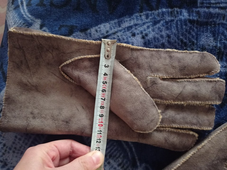 Gri Süet kumaş Eldiveni Velcro - Görsel 5