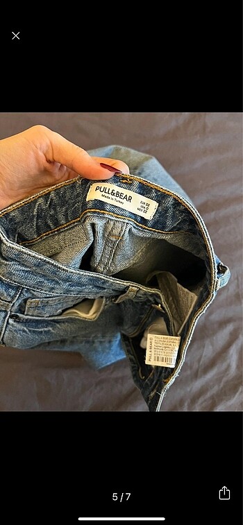 32 Beden Pull and bear yüksek bel jean