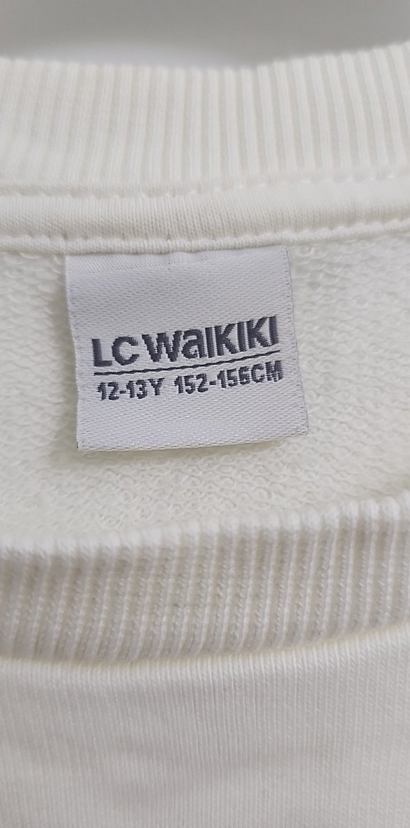 Ekru Uzun Kollu Pamuklu Sweatshirt - Görsel 3