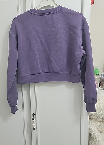 Mor Mini Kadın Sweatshirt, Uzun Kollu, Rahat Kesim - Görsel 2