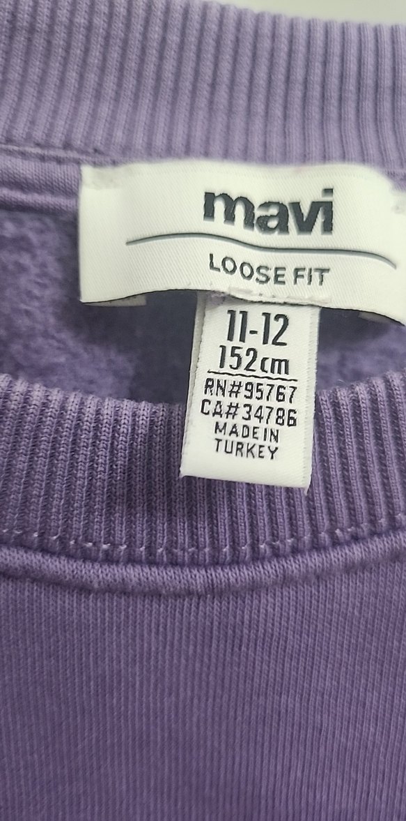 Mor Mini Kadın Sweatshirt, Uzun Kollu, Rahat Kesim - Görsel 3