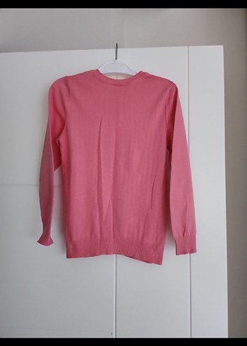 Pembe V Yaka Örgü çocuk kazak - Görsel 3