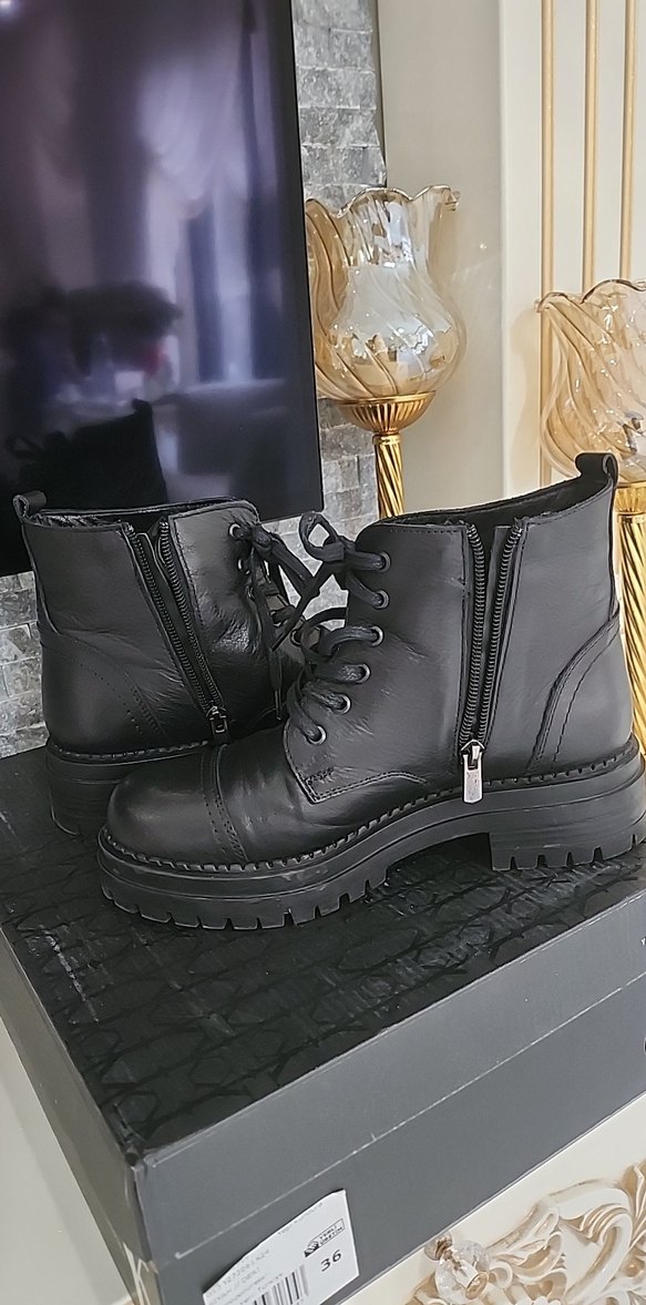 Kadın Siyah Deri Gotik Platform Bot - Görsel 4