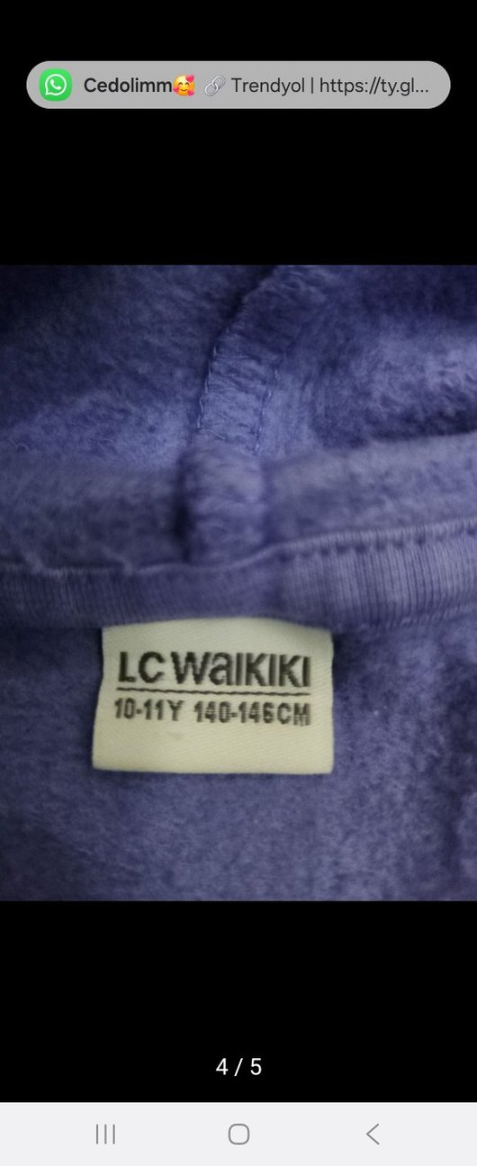 Kızlar için Mor Kapüşonlu Sweatshirt ve Eşofman - Görsel 4