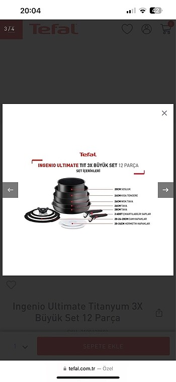Tefal Ingenio Ultimate Titanyum 3X Büyük Set 13 Parça