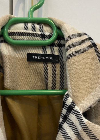 Trendyol & Milla Bej Ekose Desenli Kadın Blazer Ceket