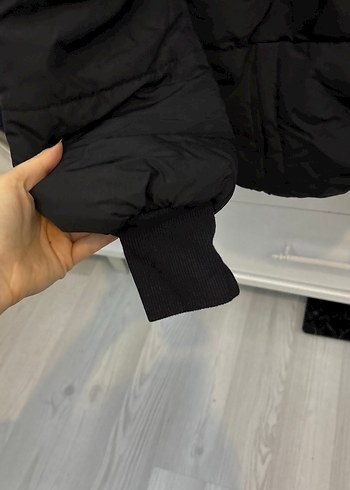 s Beden Siyah Fermuarlı Kadın Kış Montu