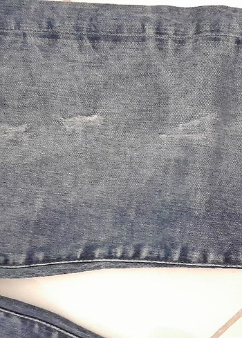 Kadın Parlak Mavi Midi Kot Pantolon - Görsel 2