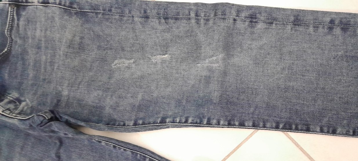 Kadın Parlak Mavi Midi Kot Pantolon - Görsel 2