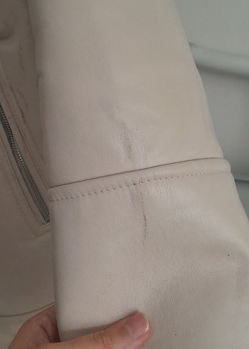 Bej Süet Kürklü Kadın Mont - Görsel 3