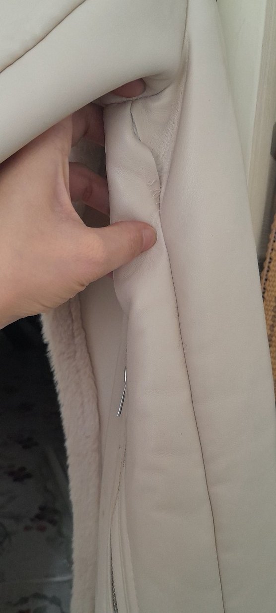 Bej Süet Kürklü Kadın Mont - Görsel 5