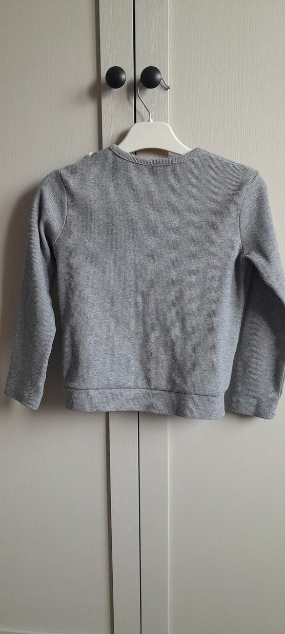 Gri Düğmeli Kız Çocuk Hırka - Görsel 2